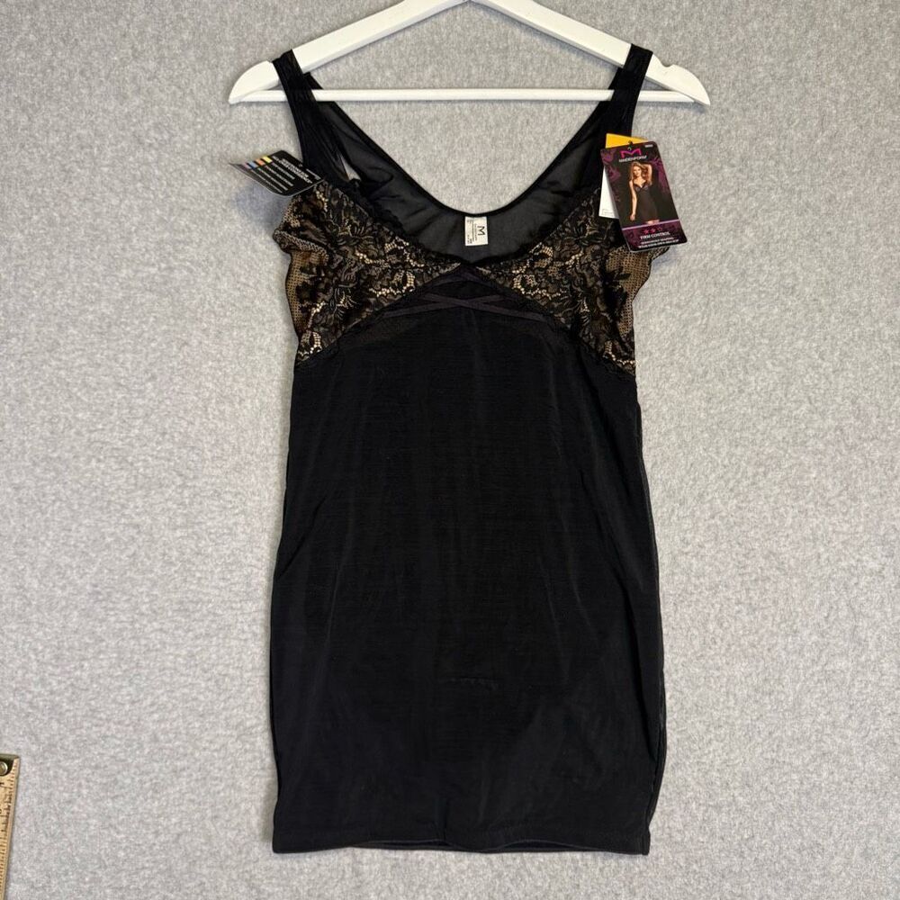 Brand New Maidenform Women's Size Small Black Laced Overlay Mini Dress